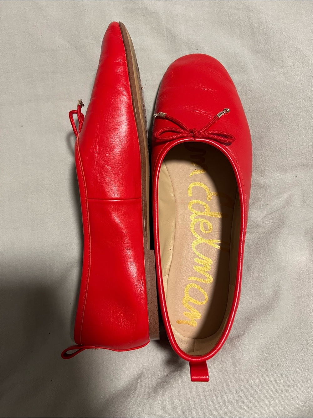 Sam Edelman Meadow Leather Ballet Flats Red Size 9 - Picture 2 of 4